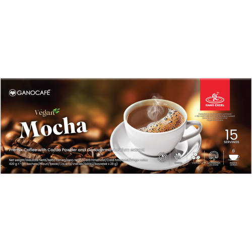 Cafea Mocha vegană cu Ganoderma lucidum – 15 plicuri Ganocafé